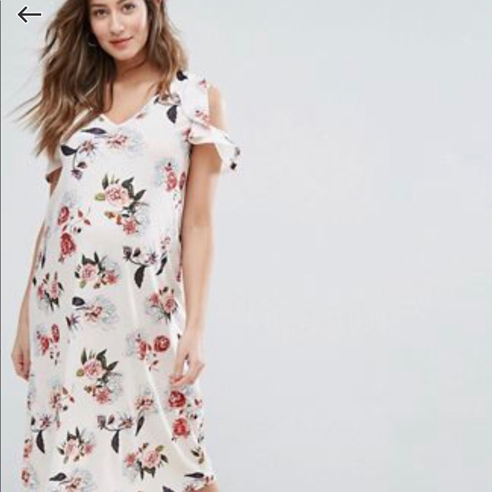 Bluebell cold shoulder floral maternity dress